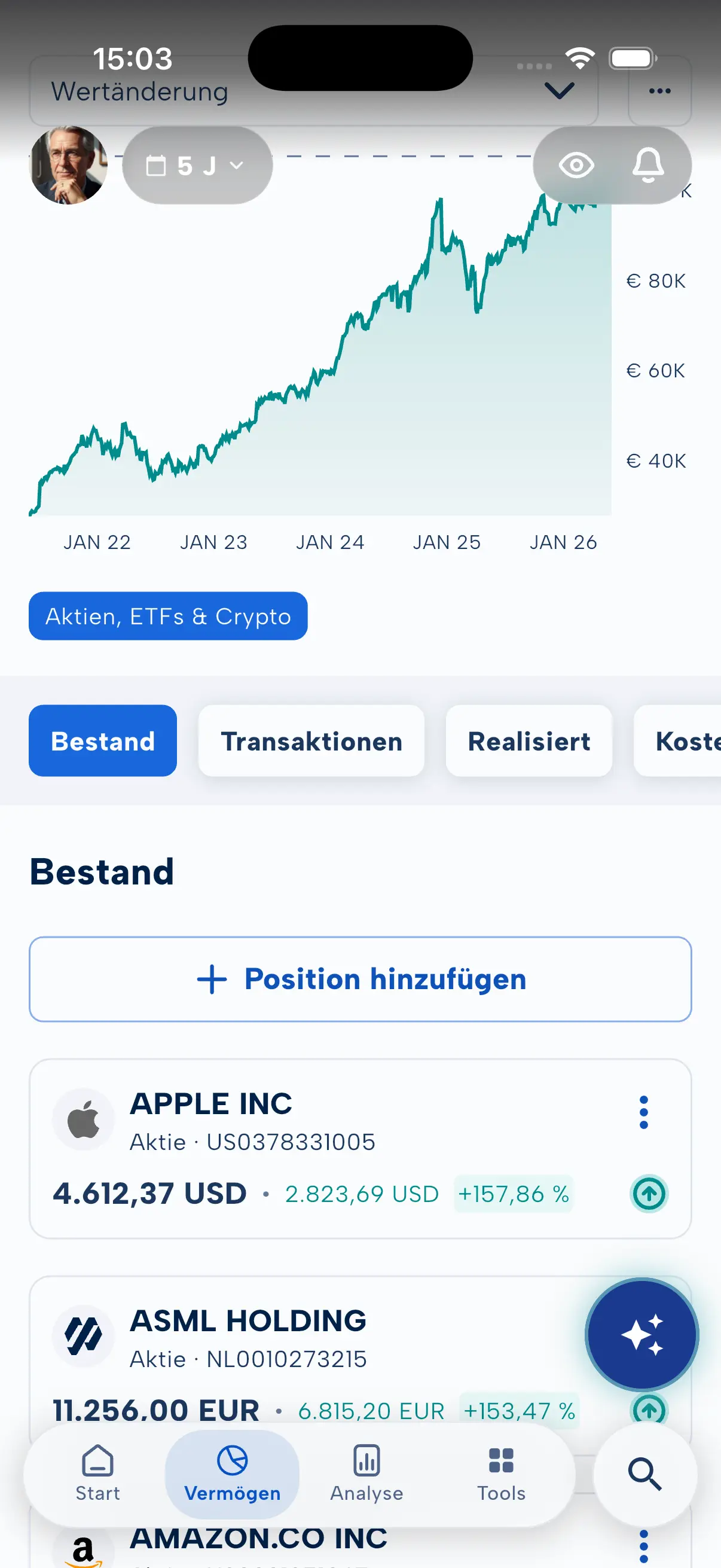 MoneyPeak App – Portfolio